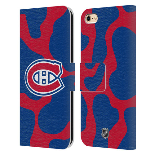 NHL Montreal Canadiens Cow Pattern Leather Book Wallet Case Cover For Apple iPhone 6 / iPhone 6s