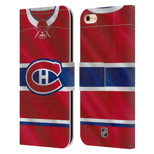 NHL Montreal Canadiens Jersey Leather Book Wallet Case Cover For Apple iPhone 6 / iPhone 6s