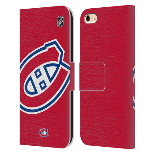 NHL Montreal Canadiens Oversized Leather Book Wallet Case Cover For Apple iPhone 6 / iPhone 6s