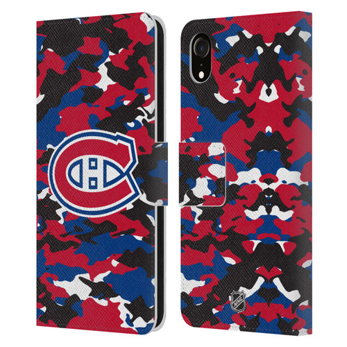 NHL Montreal Canadiens Camouflage Leather Book Wallet Case Cover For Apple iPhone XR