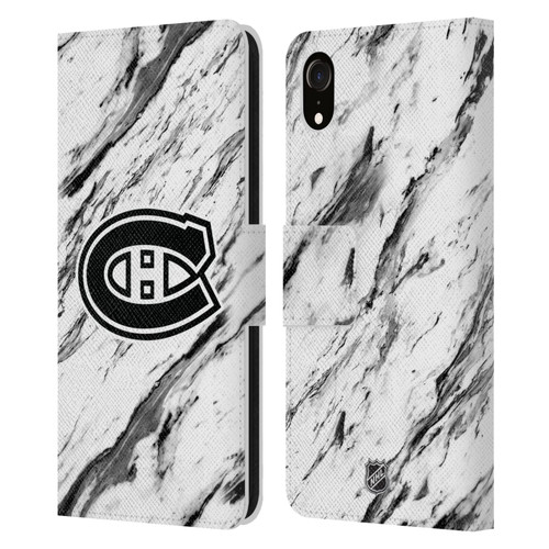 NHL Montreal Canadiens Marble Leather Book Wallet Case Cover For Apple iPhone XR