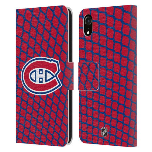NHL Montreal Canadiens Net Pattern Leather Book Wallet Case Cover For Apple iPhone XR