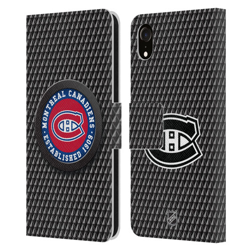 NHL Montreal Canadiens Puck Texture Leather Book Wallet Case Cover For Apple iPhone XR