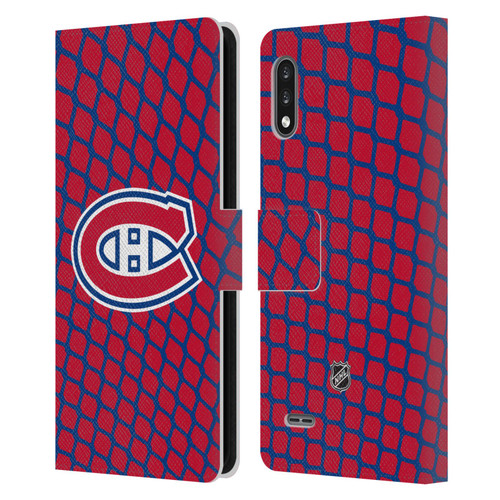 NHL Montreal Canadiens Net Pattern Leather Book Wallet Case Cover For LG K22