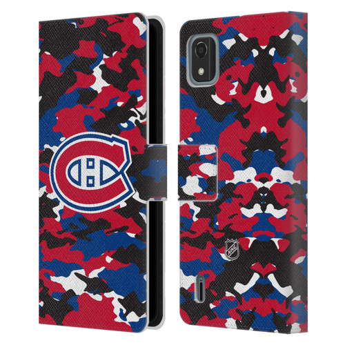 NHL Montreal Canadiens Camouflage Leather Book Wallet Case Cover For Nokia C2 2nd Edition