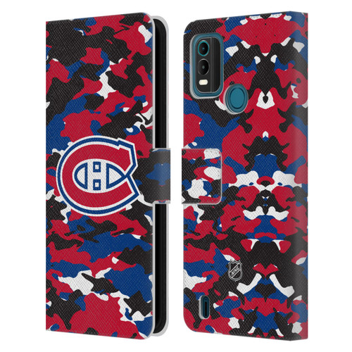 NHL Montreal Canadiens Camouflage Leather Book Wallet Case Cover For Nokia G11 Plus