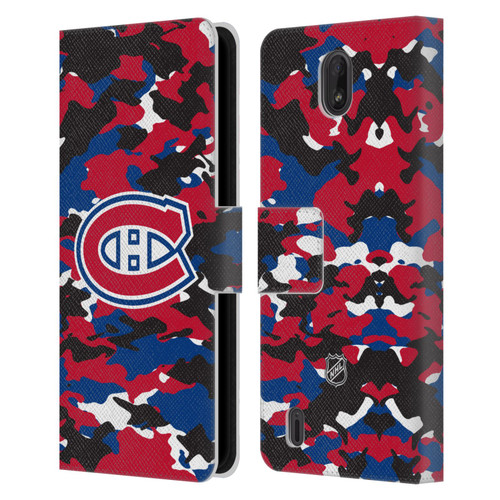 NHL Montreal Canadiens Camouflage Leather Book Wallet Case Cover For Nokia C01 Plus/C1 2nd Edition