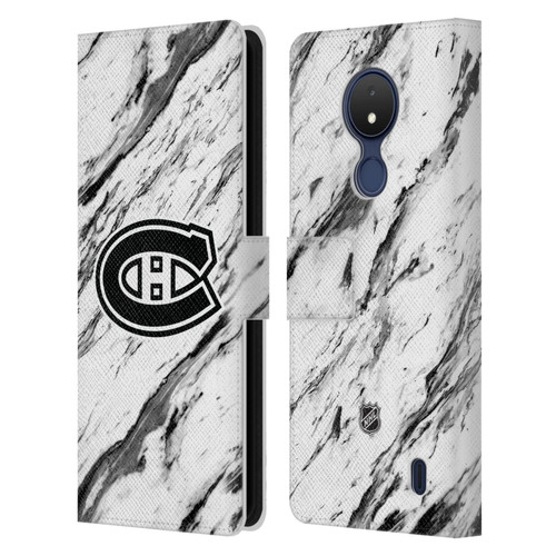 NHL Montreal Canadiens Marble Leather Book Wallet Case Cover For Nokia C21