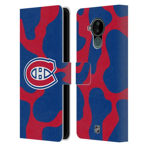 NHL Montreal Canadiens Cow Pattern Leather Book Wallet Case Cover For Nokia C30