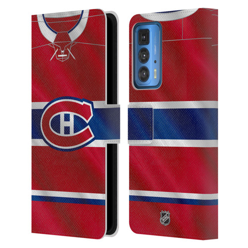 NHL Montreal Canadiens Jersey Leather Book Wallet Case Cover For Motorola Edge 20 Pro