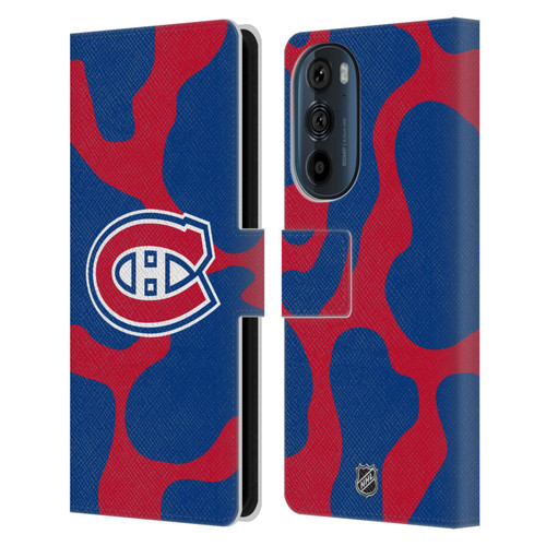 NHL Montreal Canadiens Cow Pattern Leather Book Wallet Case Cover For Motorola Edge 30