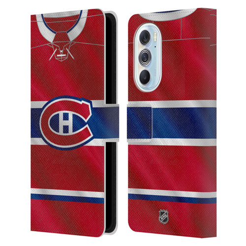 NHL Montreal Canadiens Jersey Leather Book Wallet Case Cover For Motorola Edge X30