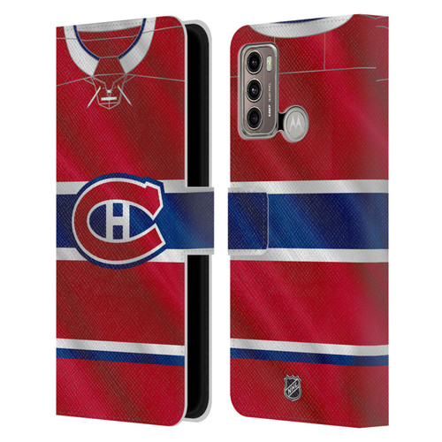 NHL Montreal Canadiens Jersey Leather Book Wallet Case Cover For Motorola Moto G60 / Moto G40 Fusion