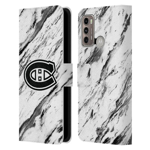 NHL Montreal Canadiens Marble Leather Book Wallet Case Cover For Motorola Moto G60 / Moto G40 Fusion