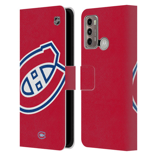 NHL Montreal Canadiens Oversized Leather Book Wallet Case Cover For Motorola Moto G60 / Moto G40 Fusion