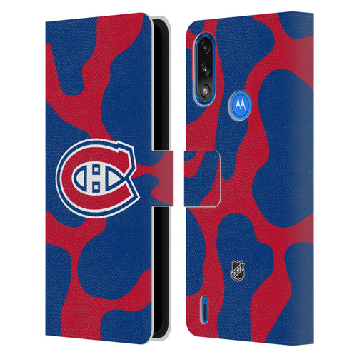 NHL Montreal Canadiens Cow Pattern Leather Book Wallet Case Cover For Motorola Moto E7 Power / Moto E7i Power