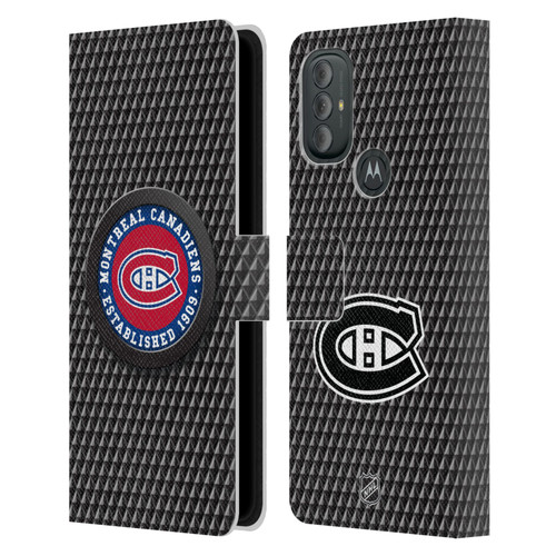 NHL Montreal Canadiens Puck Texture Leather Book Wallet Case Cover For Motorola Moto G10 / Moto G20 / Moto G30