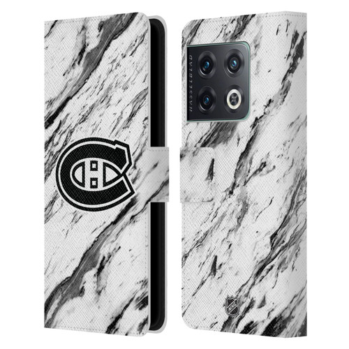 NHL Montreal Canadiens Marble Leather Book Wallet Case Cover For OnePlus 10 Pro