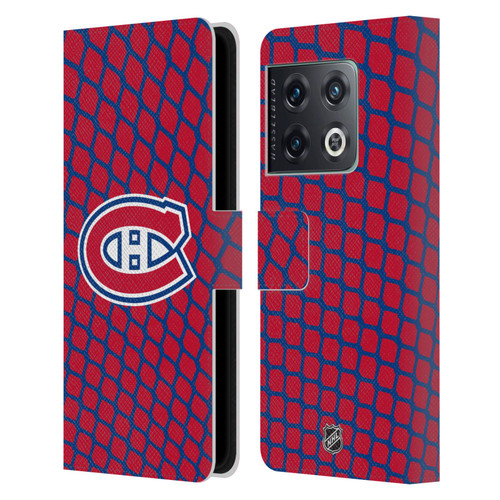 NHL Montreal Canadiens Net Pattern Leather Book Wallet Case Cover For OnePlus 10 Pro