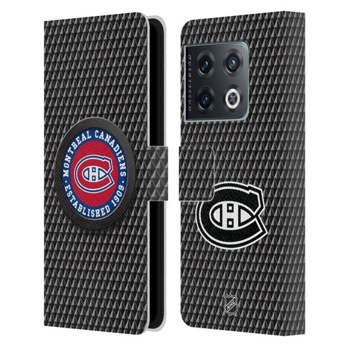 NHL Montreal Canadiens Puck Texture Leather Book Wallet Case Cover For OnePlus 10 Pro