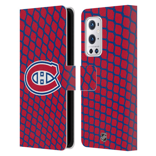 NHL Montreal Canadiens Net Pattern Leather Book Wallet Case Cover For OnePlus 9 Pro