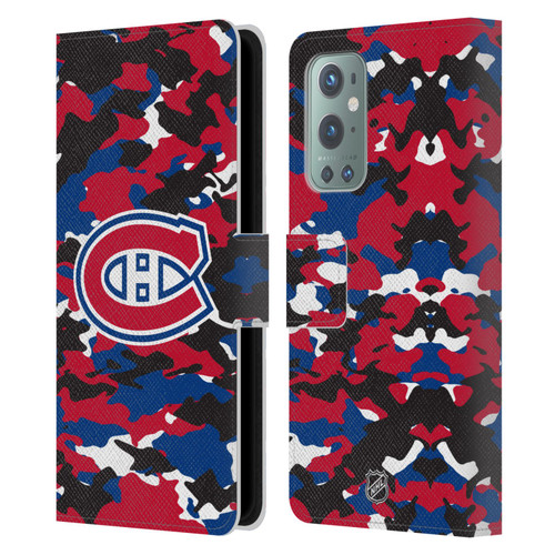NHL Montreal Canadiens Camouflage Leather Book Wallet Case Cover For OnePlus 9