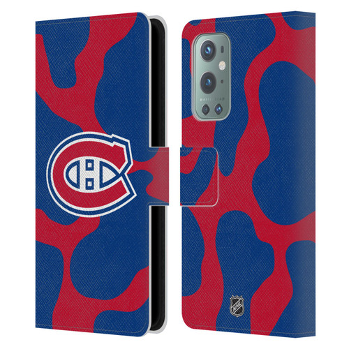 NHL Montreal Canadiens Cow Pattern Leather Book Wallet Case Cover For OnePlus 9