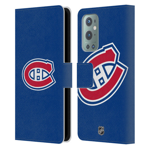 NHL Montreal Canadiens Plain Leather Book Wallet Case Cover For OnePlus 9