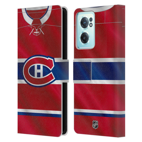 NHL Montreal Canadiens Jersey Leather Book Wallet Case Cover For OnePlus Nord CE 2 5G