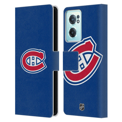 NHL Montreal Canadiens Plain Leather Book Wallet Case Cover For OnePlus Nord CE 2 5G