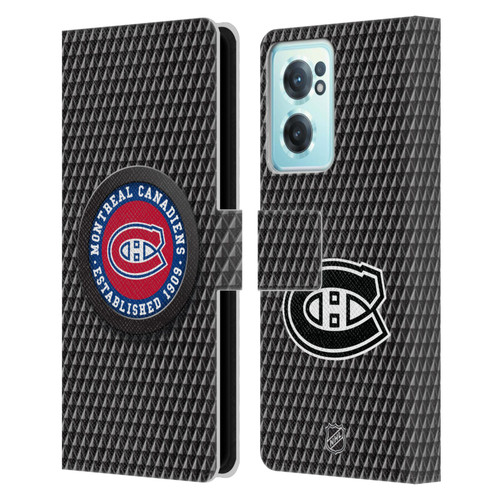 NHL Montreal Canadiens Puck Texture Leather Book Wallet Case Cover For OnePlus Nord CE 2 5G