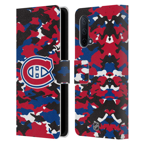 NHL Montreal Canadiens Camouflage Leather Book Wallet Case Cover For OnePlus Nord CE 5G