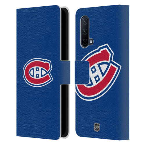 NHL Montreal Canadiens Plain Leather Book Wallet Case Cover For OnePlus Nord CE 5G