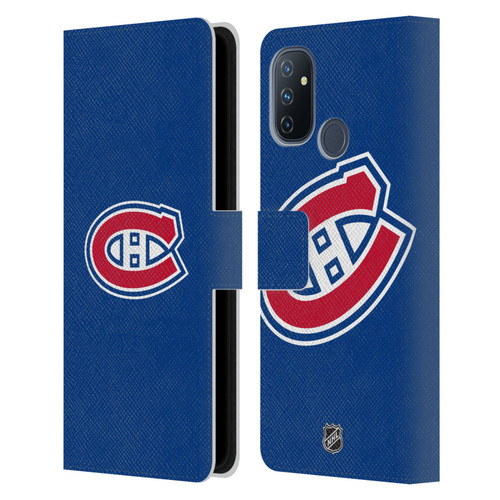 NHL Montreal Canadiens Plain Leather Book Wallet Case Cover For OnePlus Nord N100
