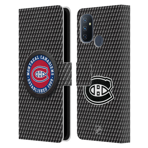 NHL Montreal Canadiens Puck Texture Leather Book Wallet Case Cover For OnePlus Nord N100