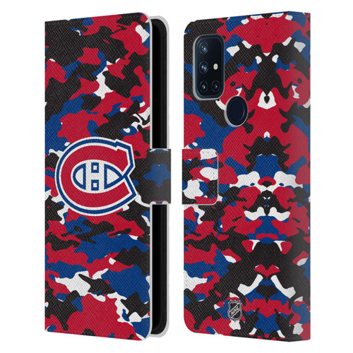 NHL Montreal Canadiens Camouflage Leather Book Wallet Case Cover For OnePlus Nord N10 5G