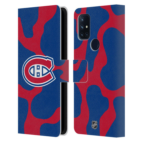 NHL Montreal Canadiens Cow Pattern Leather Book Wallet Case Cover For OnePlus Nord N10 5G