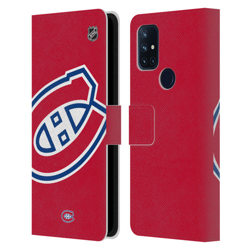 NHL Montreal Canadiens Oversized Leather Book Wallet Case Cover For OnePlus Nord N10 5G