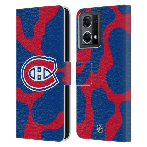 NHL Montreal Canadiens Cow Pattern Leather Book Wallet Case Cover For OPPO Reno8 4G