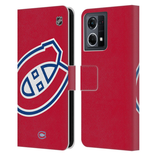 NHL Montreal Canadiens Oversized Leather Book Wallet Case Cover For OPPO Reno8 4G
