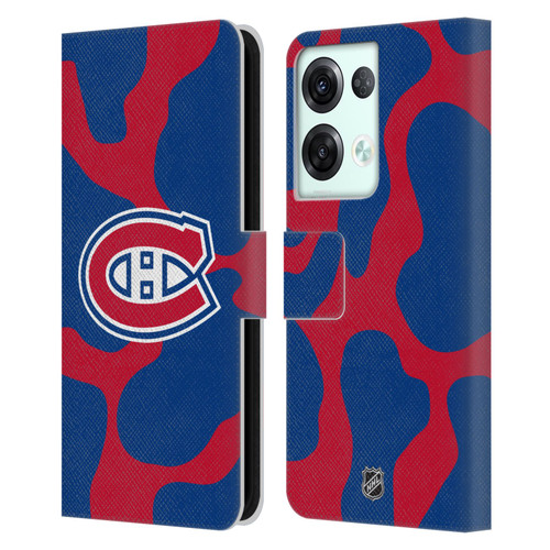 NHL Montreal Canadiens Cow Pattern Leather Book Wallet Case Cover For OPPO Reno8 Pro