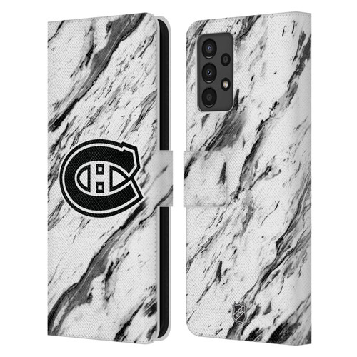 NHL Montreal Canadiens Marble Leather Book Wallet Case Cover For Samsung Galaxy A13 (2022)