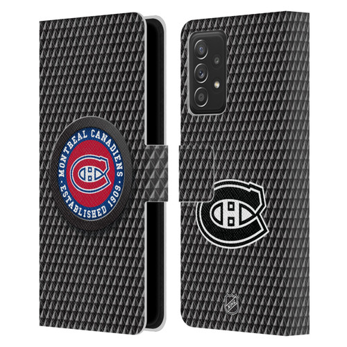 NHL Montreal Canadiens Puck Texture Leather Book Wallet Case Cover For Samsung Galaxy A53 5G (2022)