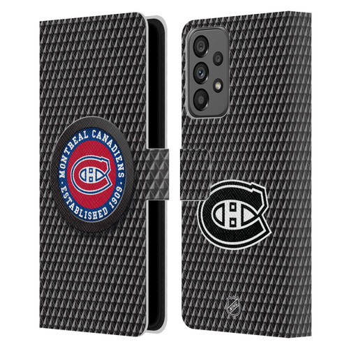 NHL Montreal Canadiens Puck Texture Leather Book Wallet Case Cover For Samsung Galaxy A73 5G (2022)