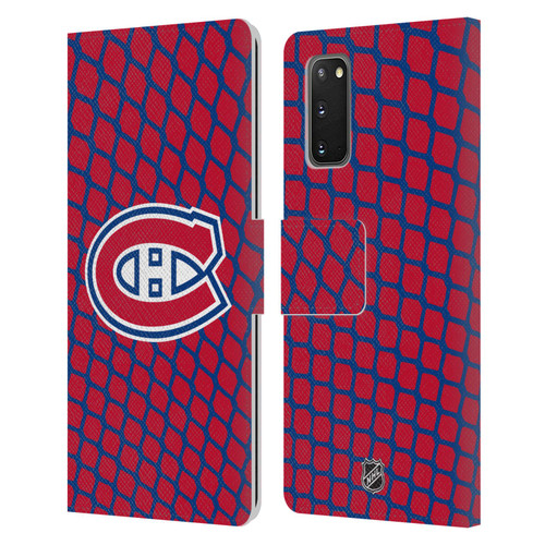 NHL Montreal Canadiens Net Pattern Leather Book Wallet Case Cover For Samsung Galaxy S20 / S20 5G