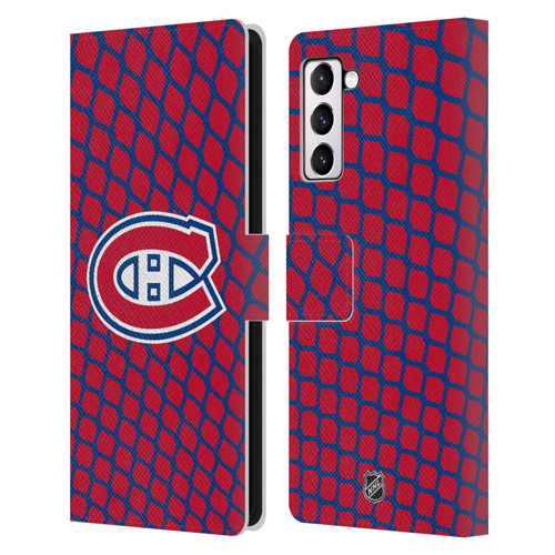 NHL Montreal Canadiens Net Pattern Leather Book Wallet Case Cover For Samsung Galaxy S21+ 5G
