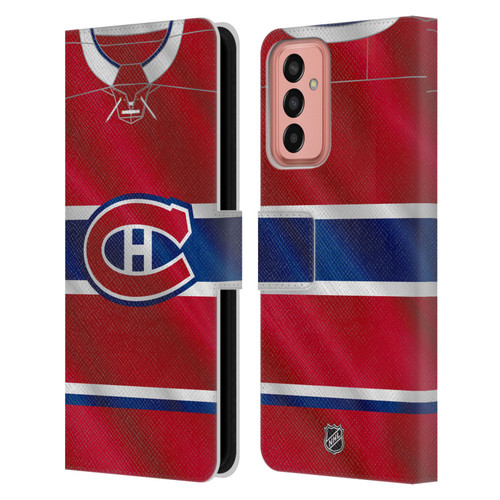 NHL Montreal Canadiens Jersey Leather Book Wallet Case Cover For Samsung Galaxy M13 (2022)