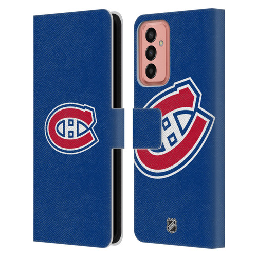 NHL Montreal Canadiens Plain Leather Book Wallet Case Cover For Samsung Galaxy M13 (2022)