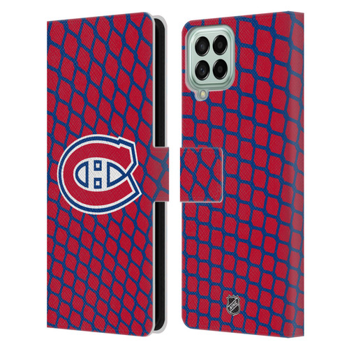 NHL Montreal Canadiens Net Pattern Leather Book Wallet Case Cover For Samsung Galaxy M33 (2022)