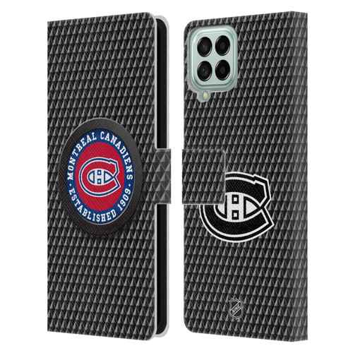 NHL Montreal Canadiens Puck Texture Leather Book Wallet Case Cover For Samsung Galaxy M33 (2022)